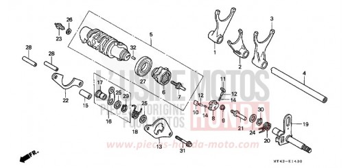 BARILLET DE SELECTION VFR750FP de 1993